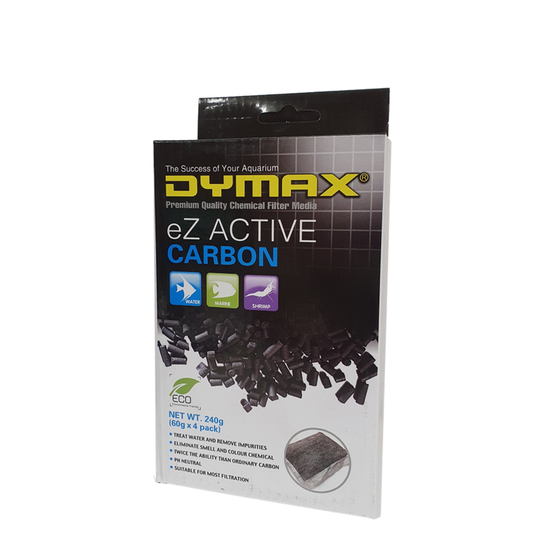 Dymax Ez Active Carbon 240g | 60g X 4 Bags - RBM Aquatics  